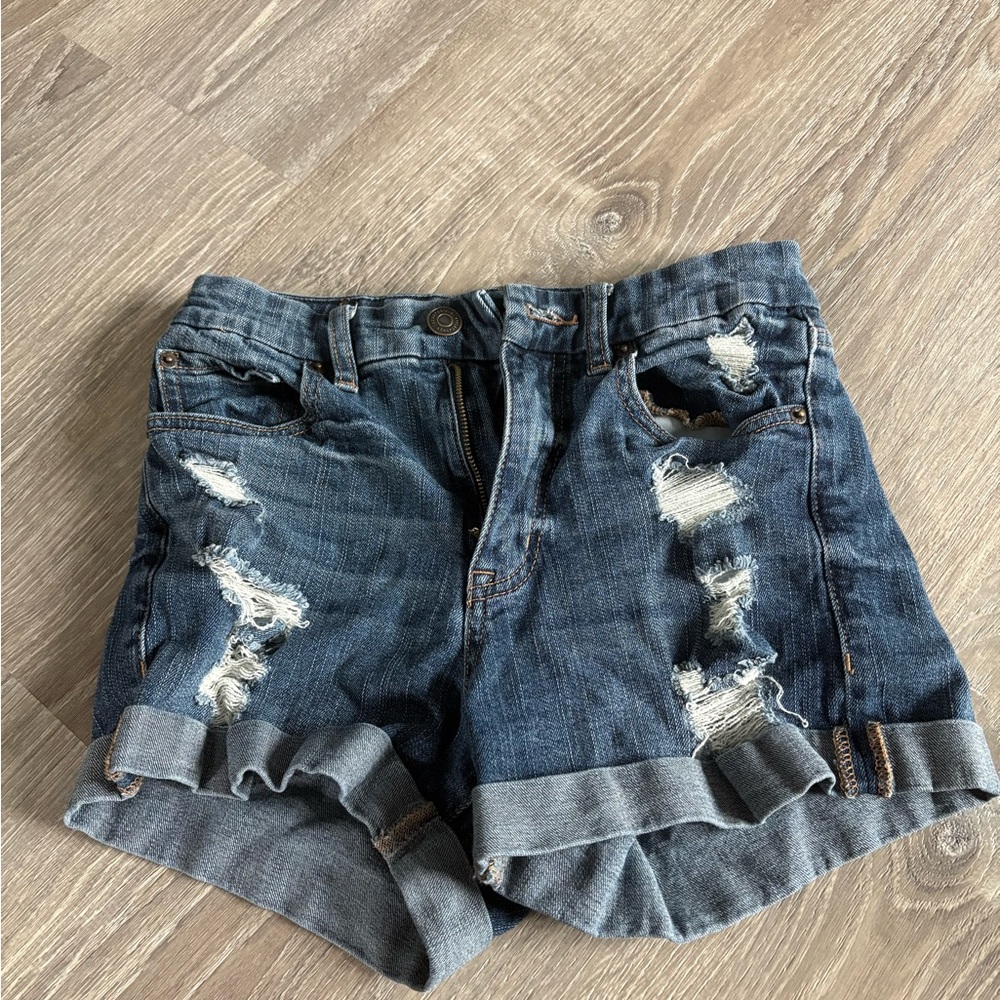 Aeropostale Blue Distressed Jean Shorts